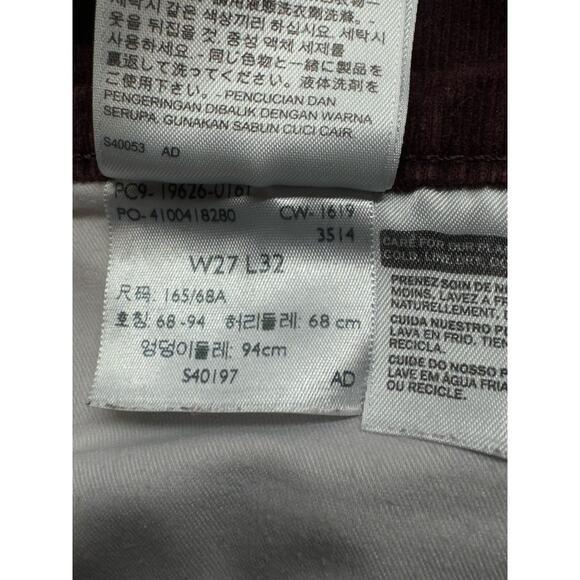 Levi’s 311 Shaping Skinny Jeans Maroon Corduroy Women 27" x 32" - Picture 8 of 12